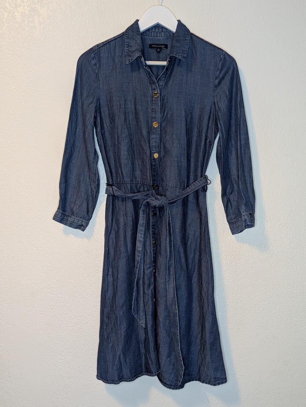 Tommy Hilfiger 3/4 Sleeve Chambray Shirt Dress - Picture 2 of 11